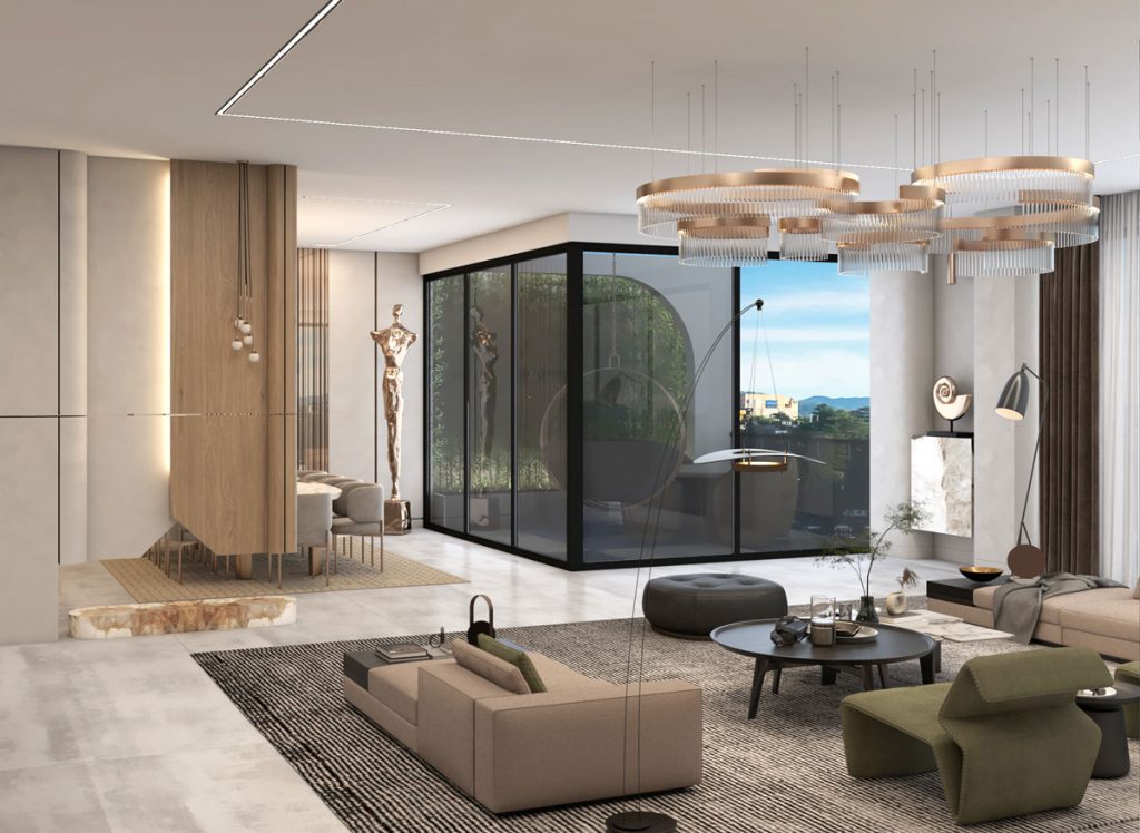 Moderne_villa første etasje interiør (3) شرکت طراحی داخلی مسکونی
