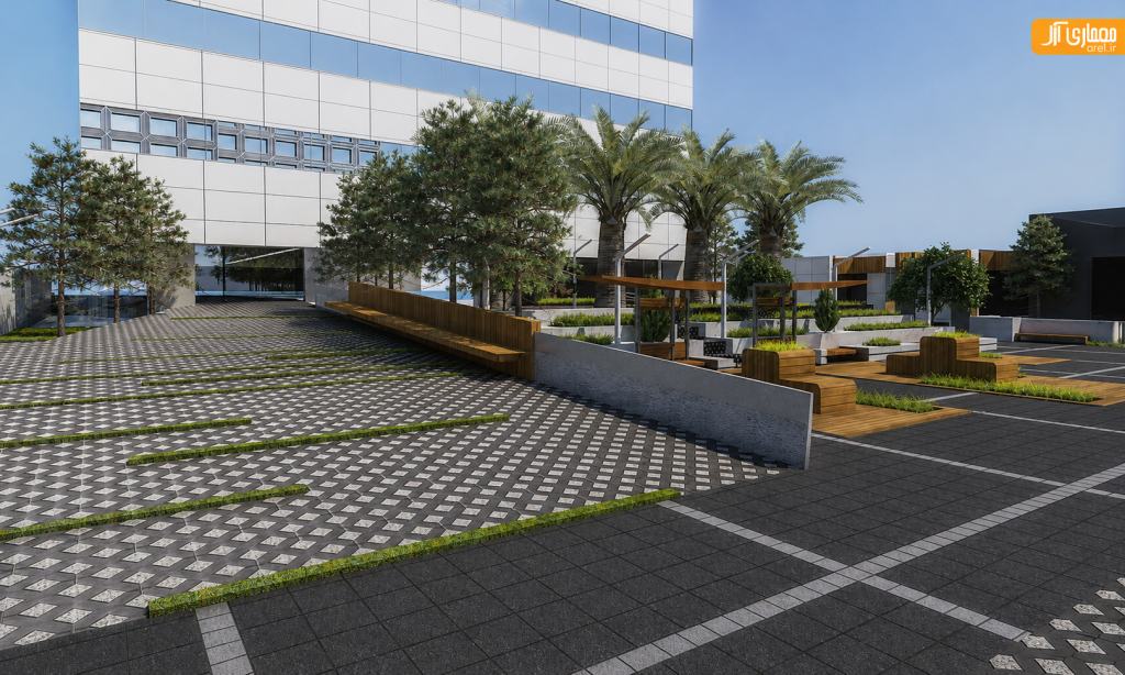 Hospital grounds design طراحی محوطه بیمارستان سورنا تهران